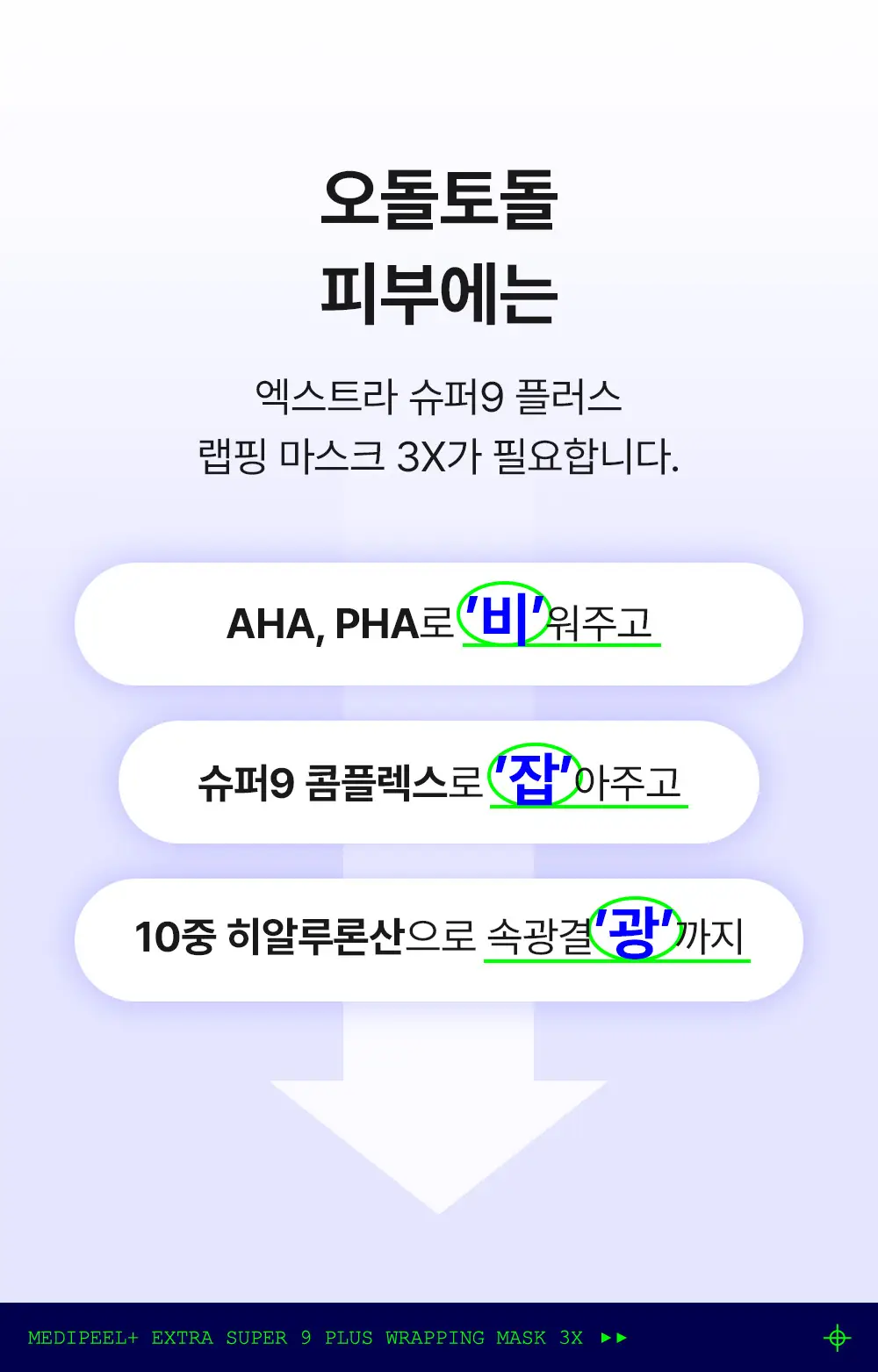 [블랙헤드케어] 메디필 엑스트라 슈퍼 9 플러스 3X 랩핑 마스크 70ml 기획(+30ml) 상세페이지 4